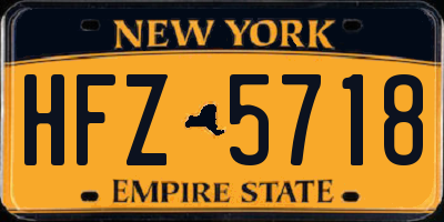 NY license plate HFZ5718
