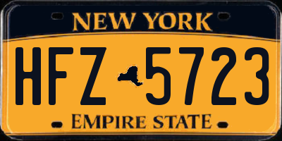 NY license plate HFZ5723