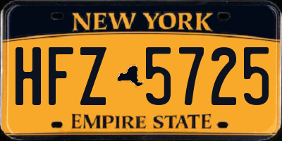 NY license plate HFZ5725