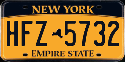 NY license plate HFZ5732