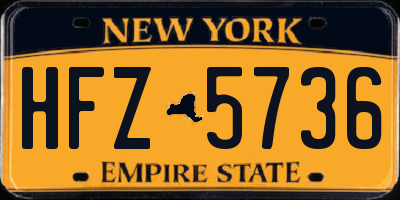 NY license plate HFZ5736