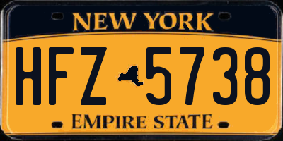 NY license plate HFZ5738