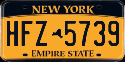 NY license plate HFZ5739
