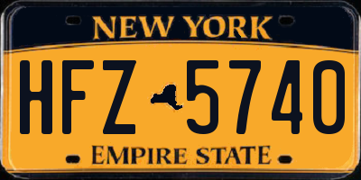 NY license plate HFZ5740