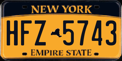 NY license plate HFZ5743