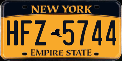 NY license plate HFZ5744