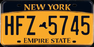 NY license plate HFZ5745