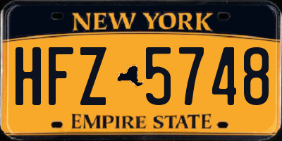 NY license plate HFZ5748