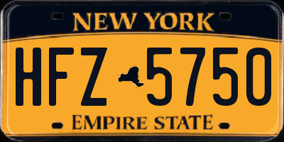 NY license plate HFZ5750