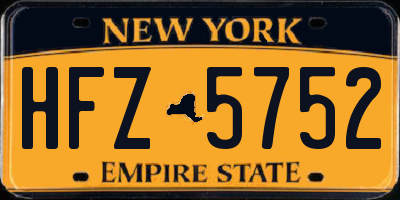 NY license plate HFZ5752