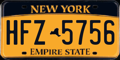 NY license plate HFZ5756