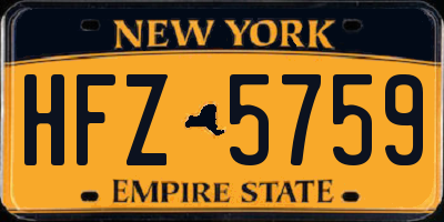 NY license plate HFZ5759