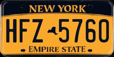 NY license plate HFZ5760
