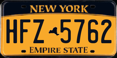 NY license plate HFZ5762