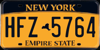 NY license plate HFZ5764