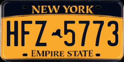 NY license plate HFZ5773