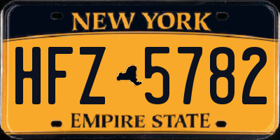 NY license plate HFZ5782