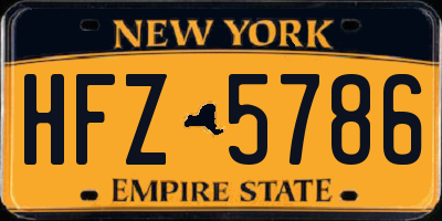 NY license plate HFZ5786