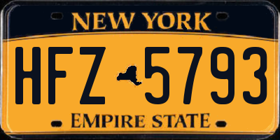 NY license plate HFZ5793