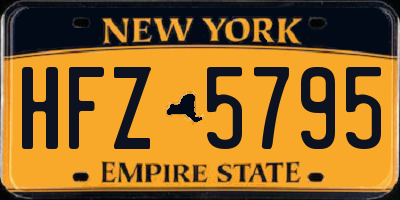 NY license plate HFZ5795