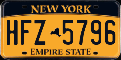 NY license plate HFZ5796