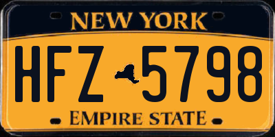NY license plate HFZ5798