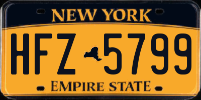 NY license plate HFZ5799
