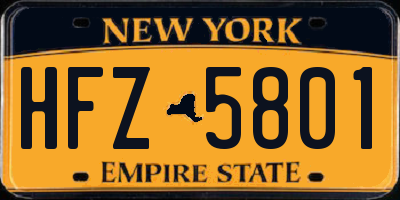 NY license plate HFZ5801