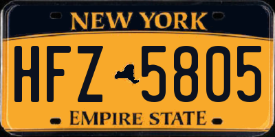 NY license plate HFZ5805