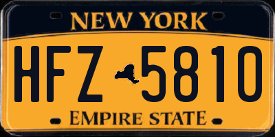 NY license plate HFZ5810