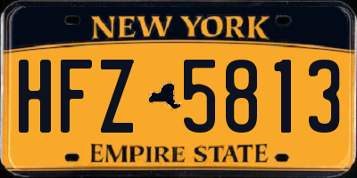 NY license plate HFZ5813
