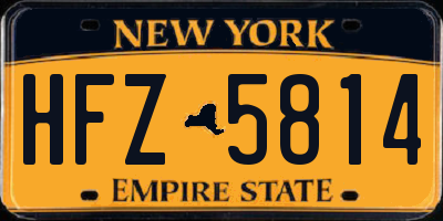 NY license plate HFZ5814