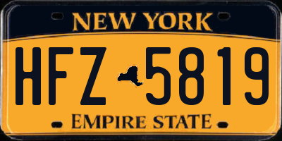 NY license plate HFZ5819