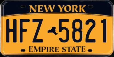 NY license plate HFZ5821