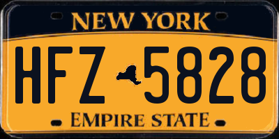 NY license plate HFZ5828