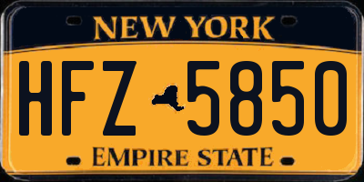NY license plate HFZ5850