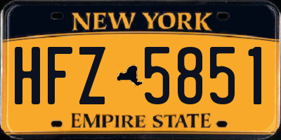 NY license plate HFZ5851