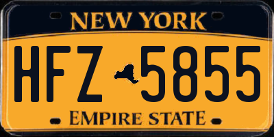 NY license plate HFZ5855
