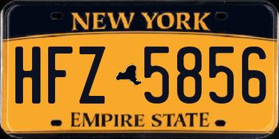 NY license plate HFZ5856