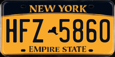 NY license plate HFZ5860