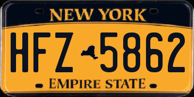 NY license plate HFZ5862