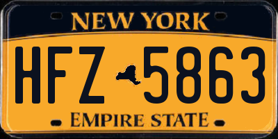 NY license plate HFZ5863