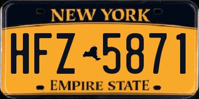 NY license plate HFZ5871
