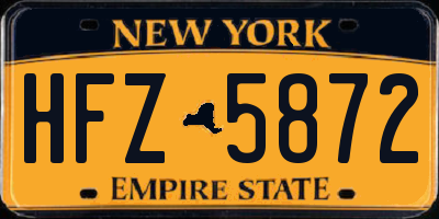 NY license plate HFZ5872