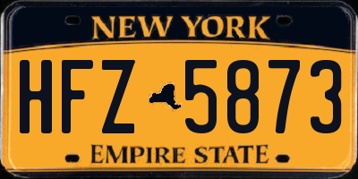 NY license plate HFZ5873