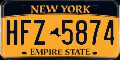 NY license plate HFZ5874