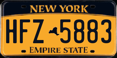 NY license plate HFZ5883