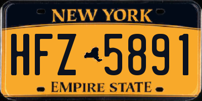 NY license plate HFZ5891