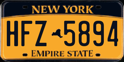 NY license plate HFZ5894