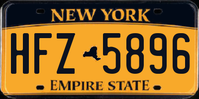 NY license plate HFZ5896